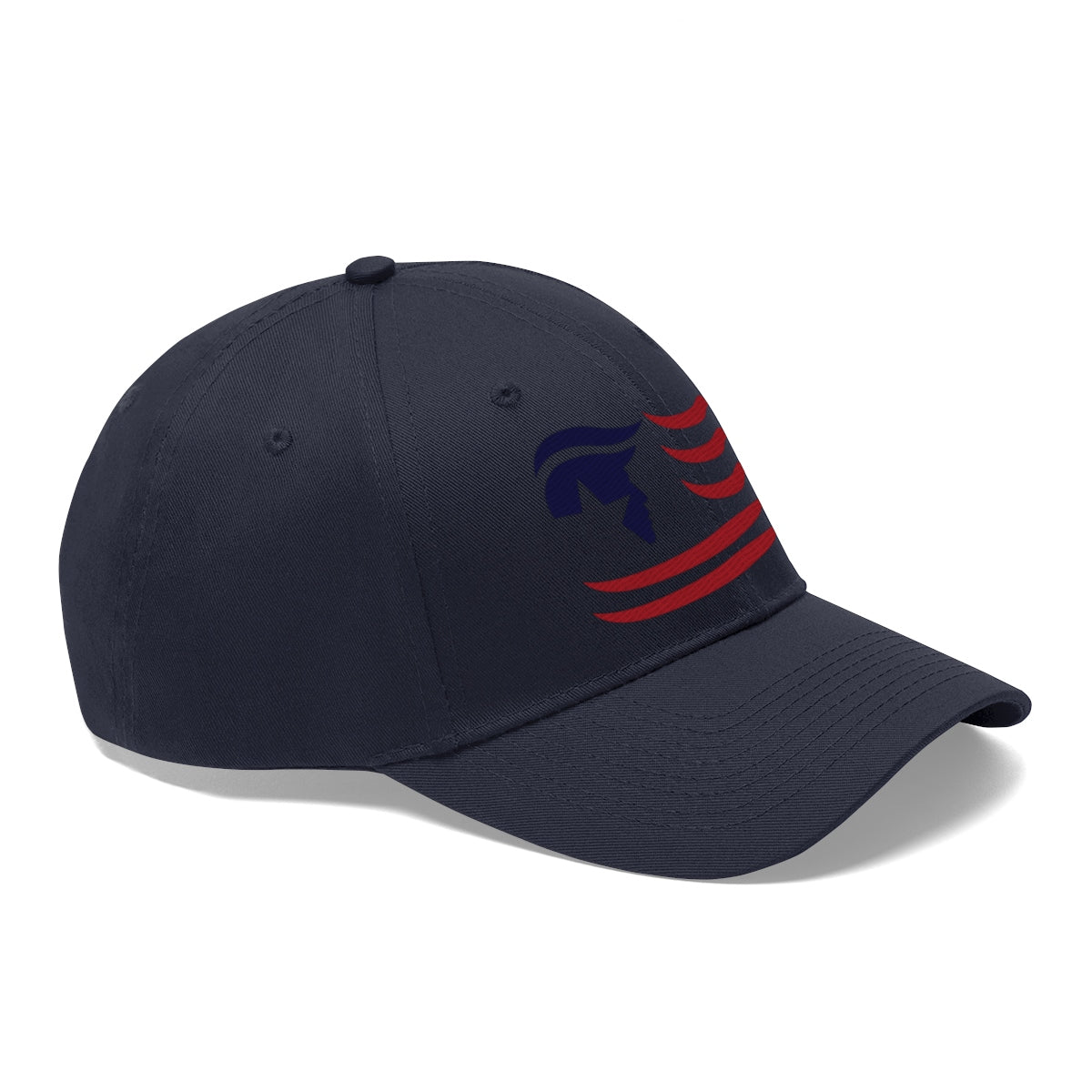American Flag Twill Cap Trump Classic Patriotic Cap showcasing a navy blue color with red stripes and a distinctive design.