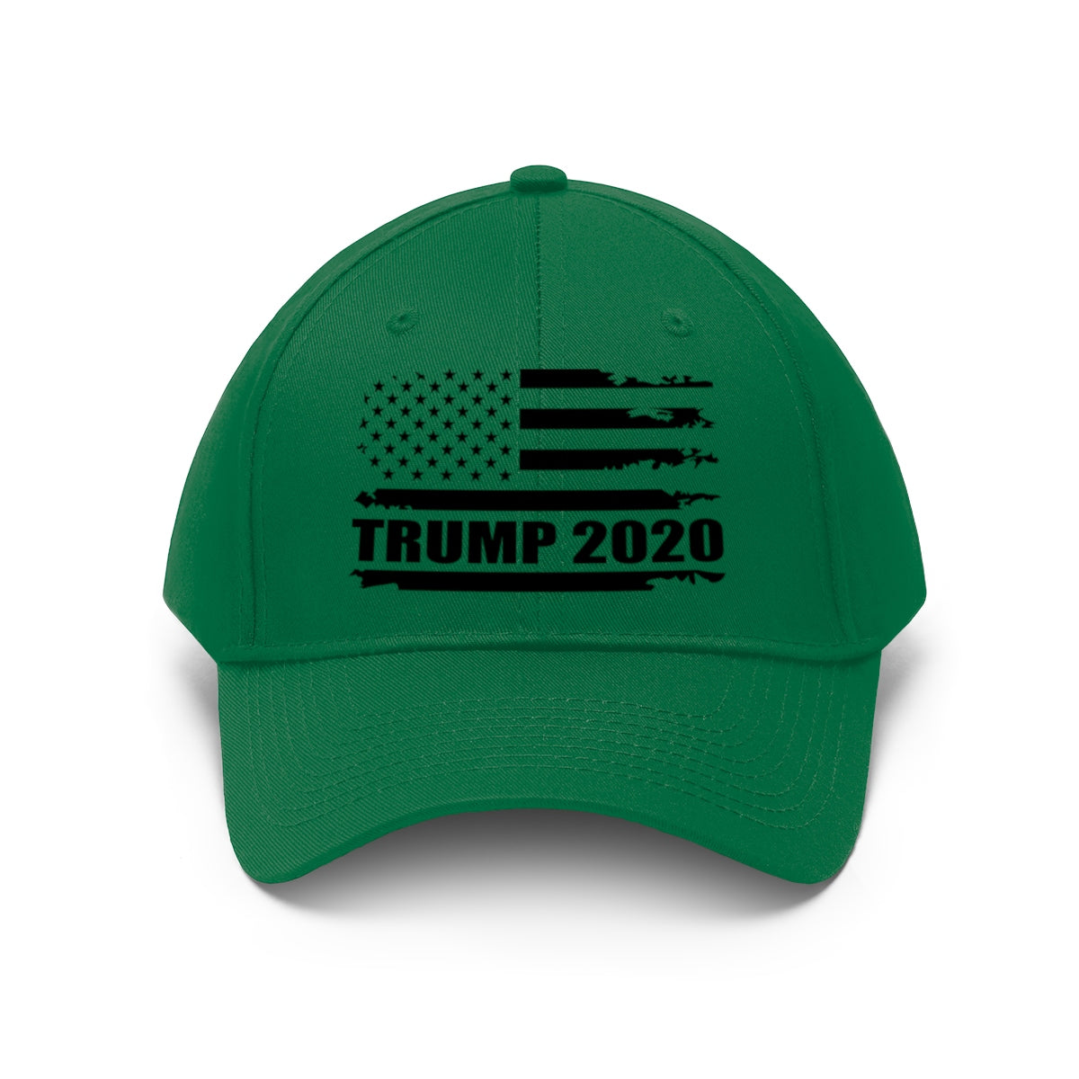 2020 Twill Cap Trump Bold Supporter Cap featuring a distressed American flag and Trump 2020 slogan.