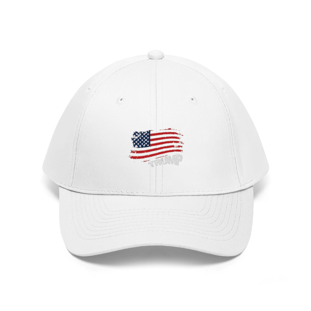 American Flag Twill Cap Trump Bold Supporter Cap featured with American flag design on front.