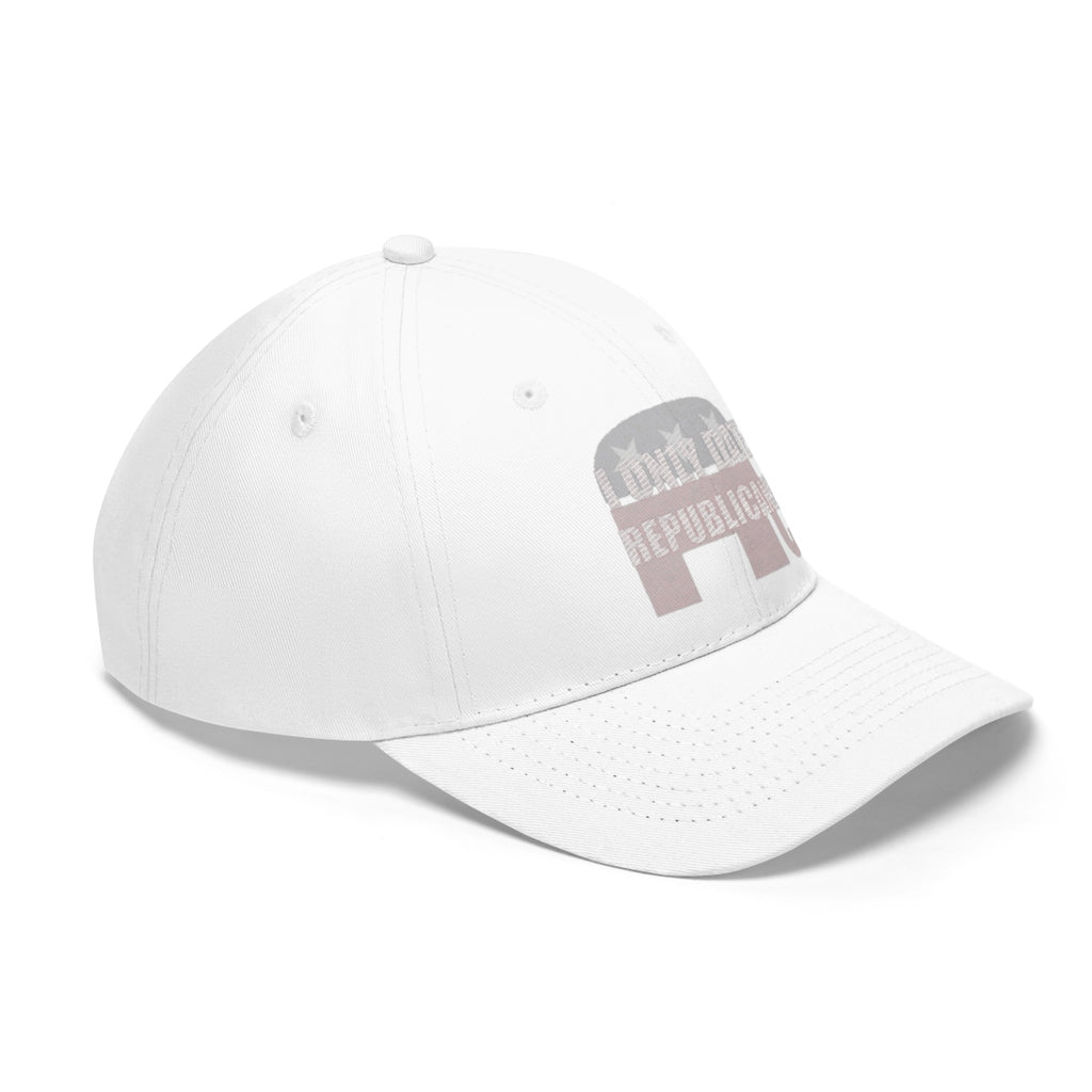I Only Date Republicans Twill Cap featuring a white design with the Republican symbol.