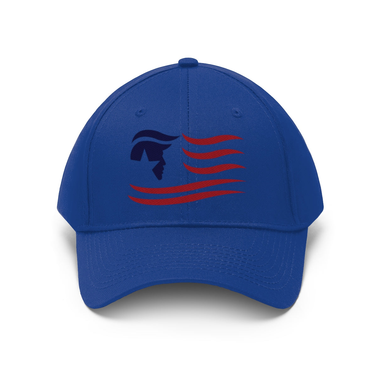 American Flag Twill Cap Trump Classic Patriotic Cap featuring a blue design with patriotic elements.