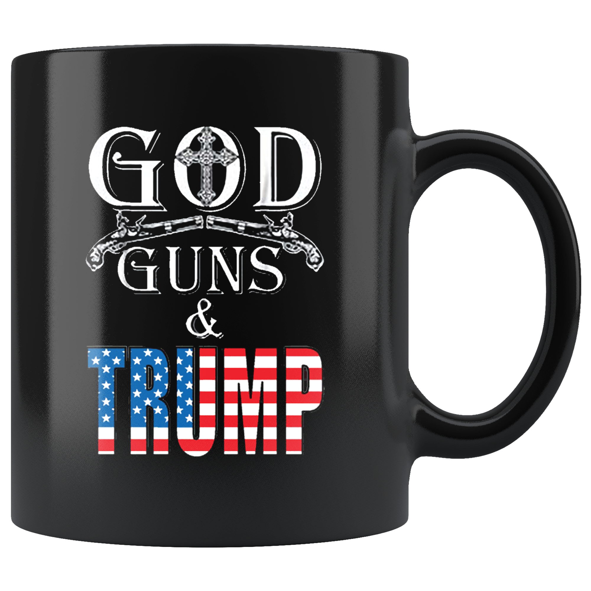 God, Guns & Trump American Flag