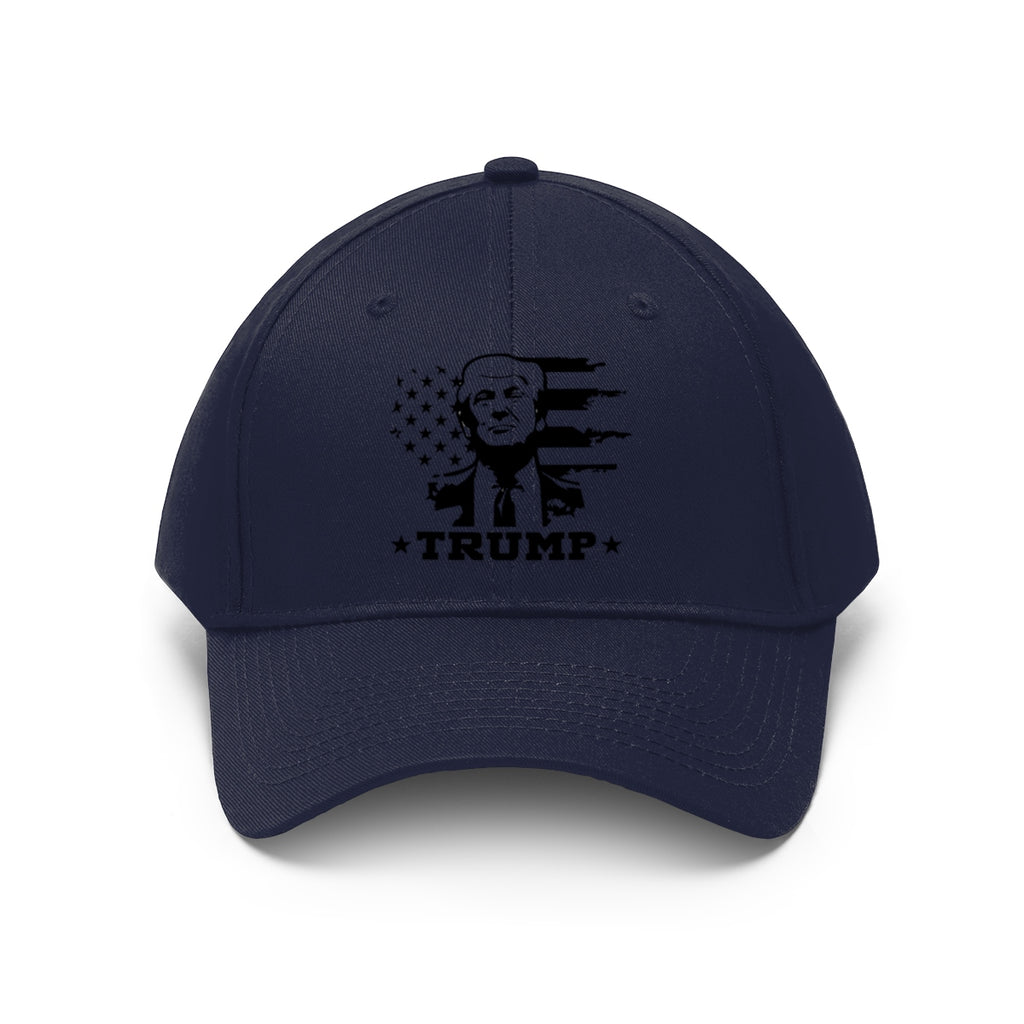 Black White Flag Baseball Cap Featuring Trump 2020