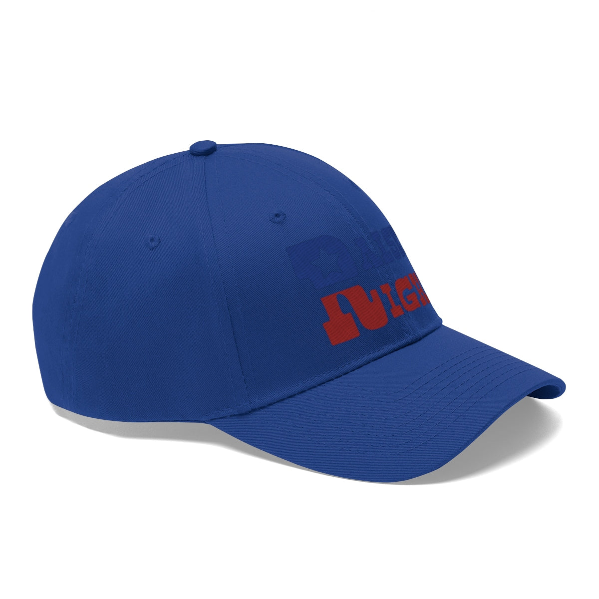 Raised Right Twill Cap Bold Values Casual Wear Cap in blue with prominent logo design