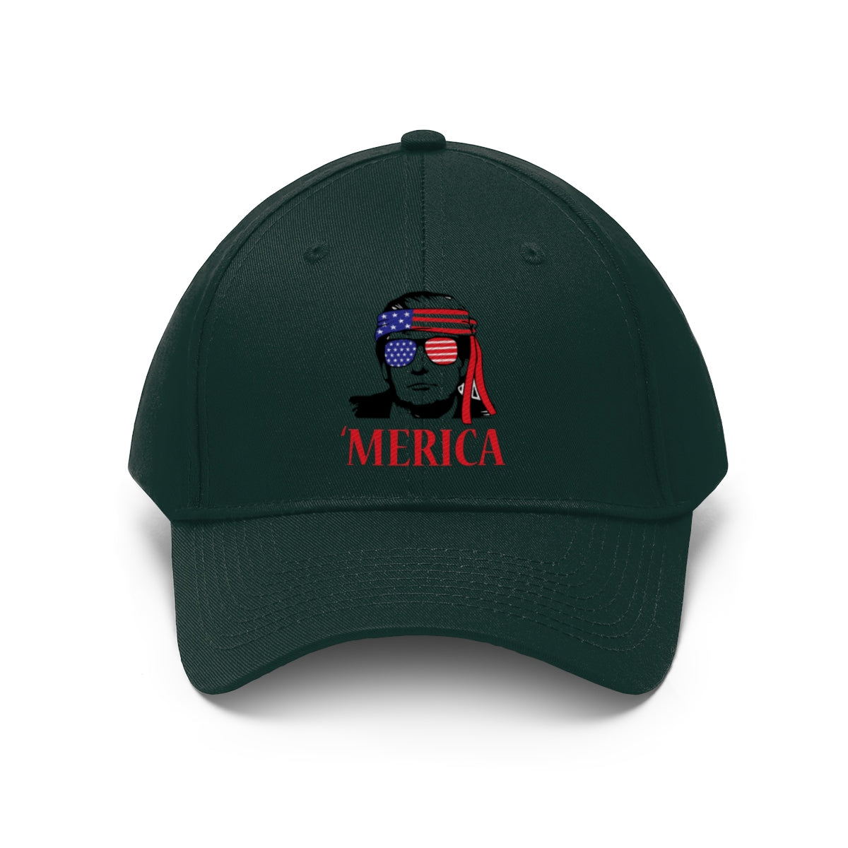 Classic Merica Baseball Cap with Trump Design featuring a bold graphic and American colors