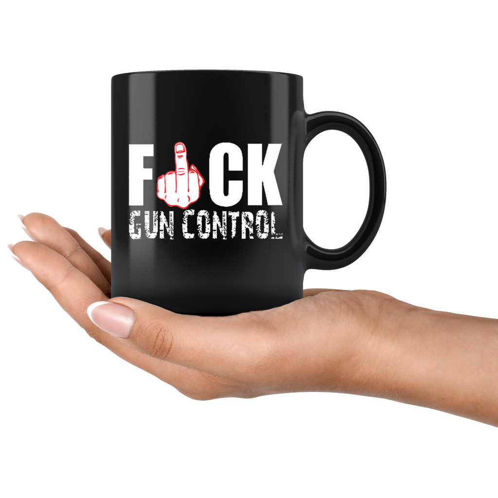 Fuck Gun Control With Red Middle Finger
