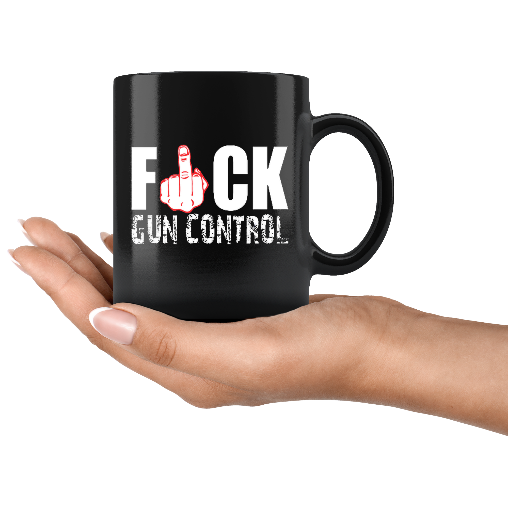 Fuck Gun Control With Red Middle Finger