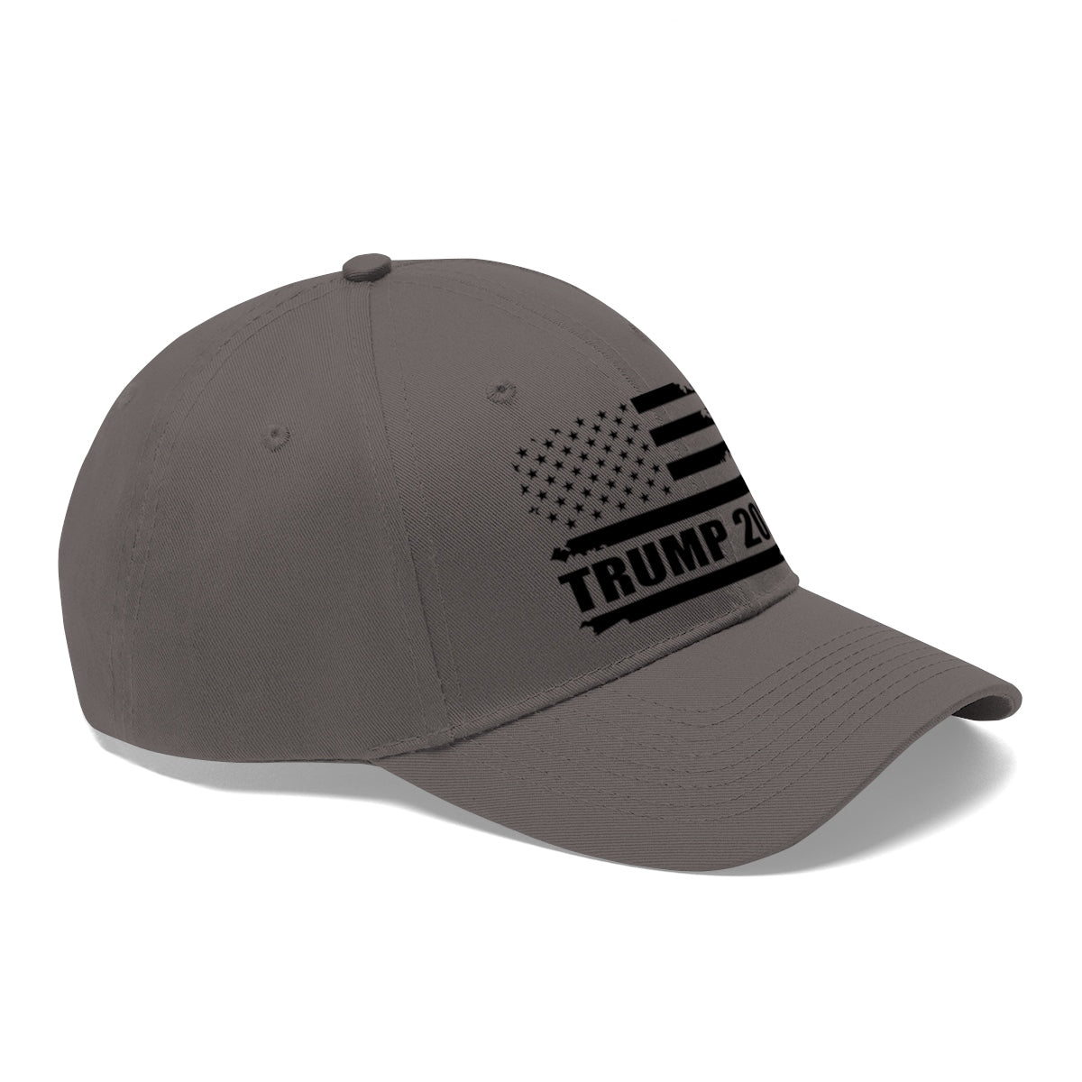 2020 Twill Cap Trump Bold Supporter Cap featuring an American flag and bold Trump 2020 text.