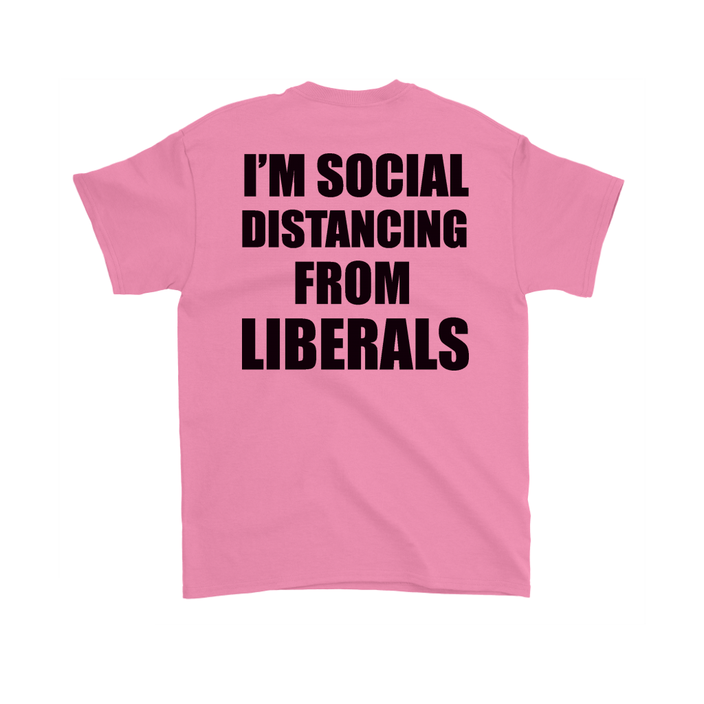 Social Distancing From Liberals White Text Back Cap