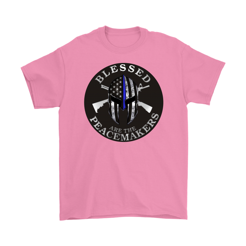Blessed Are The Peacemakers Punisher AR-15s pink t-shirt with logo design