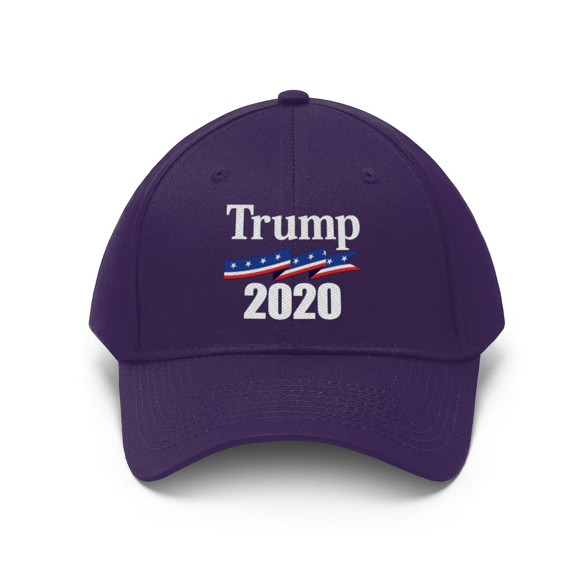 Patriotic 2020 Twill Cap for Trump featuring bold political messaging and a stylish design.
