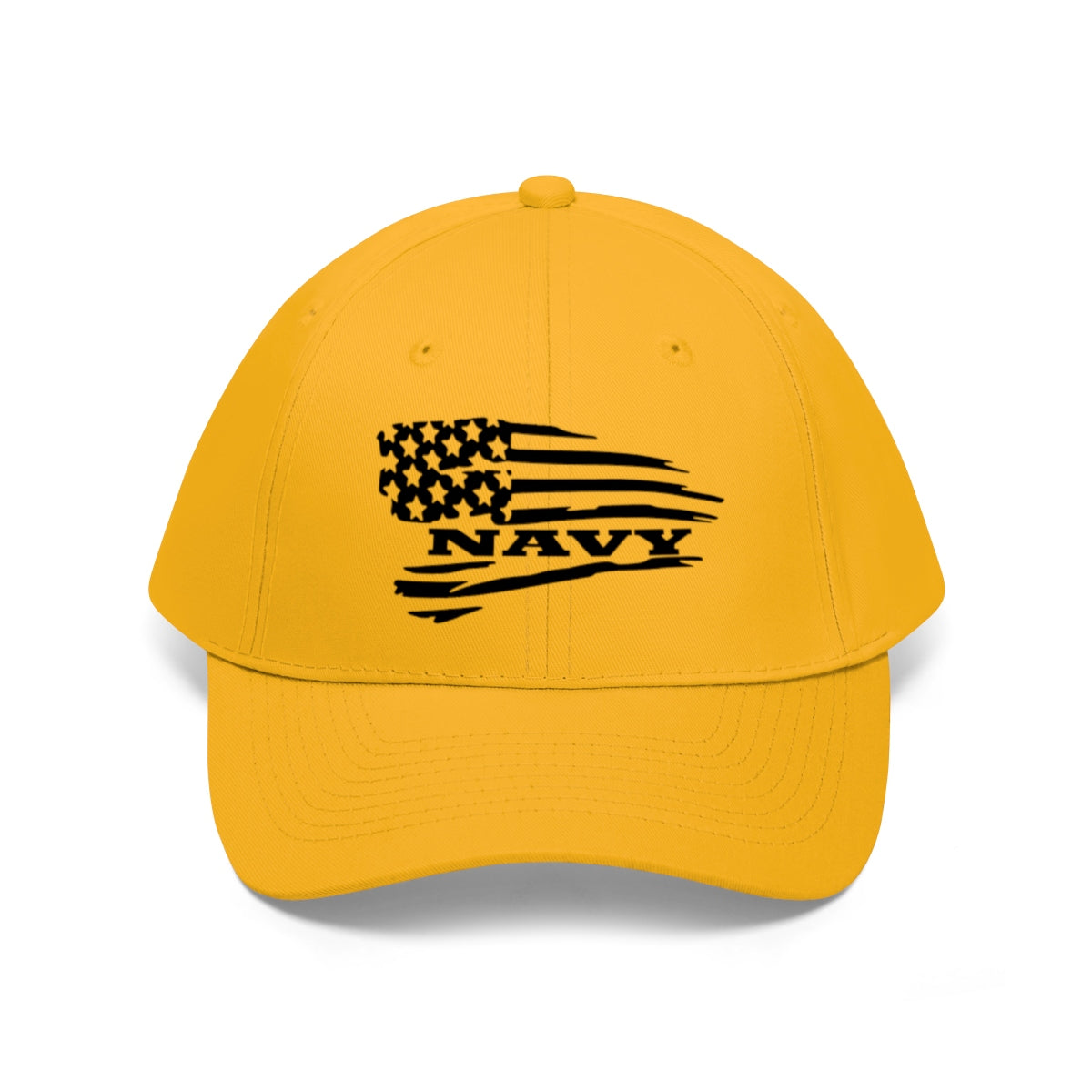 Navy On Distressed American Flag Twill Cap