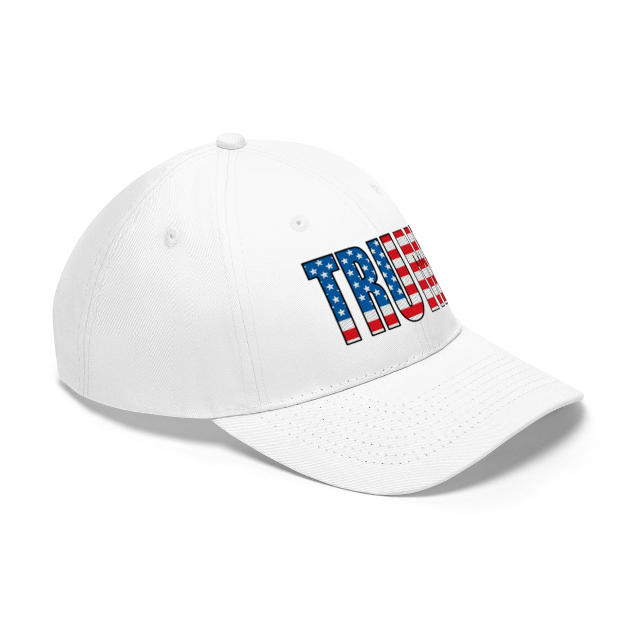 American Flag Twill Cap Patriotic Trump Classic Cap featuring a bold 'TRUE' design and star-spangled colors.