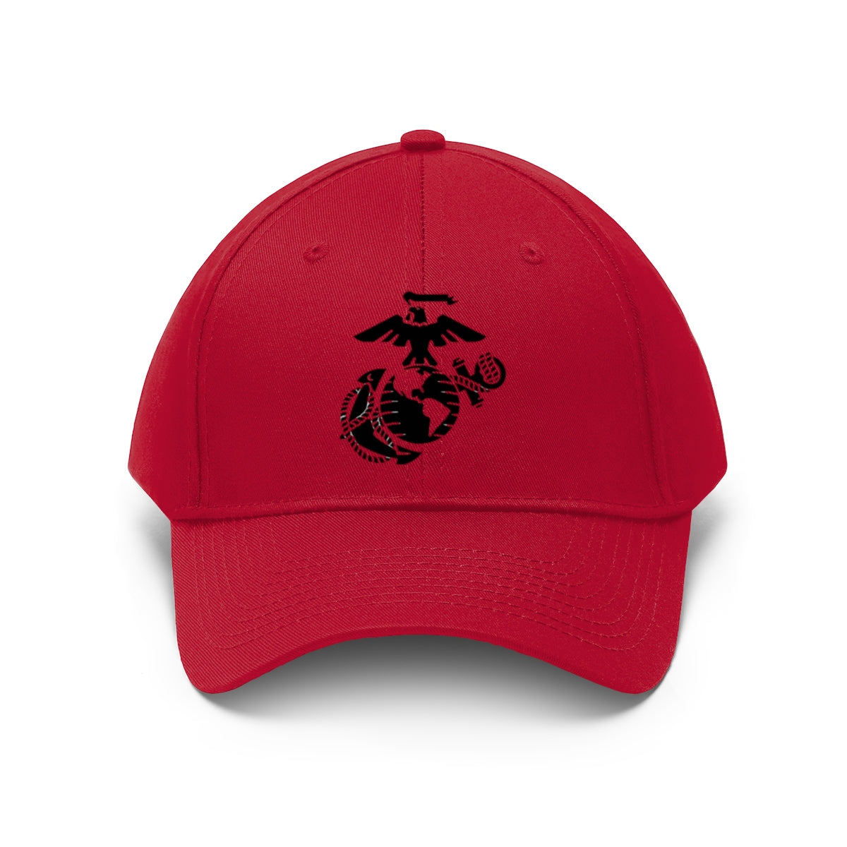USMC Symbol Twill Cap Marine Corps Pride Hat featuring a red design with the USMC emblem.