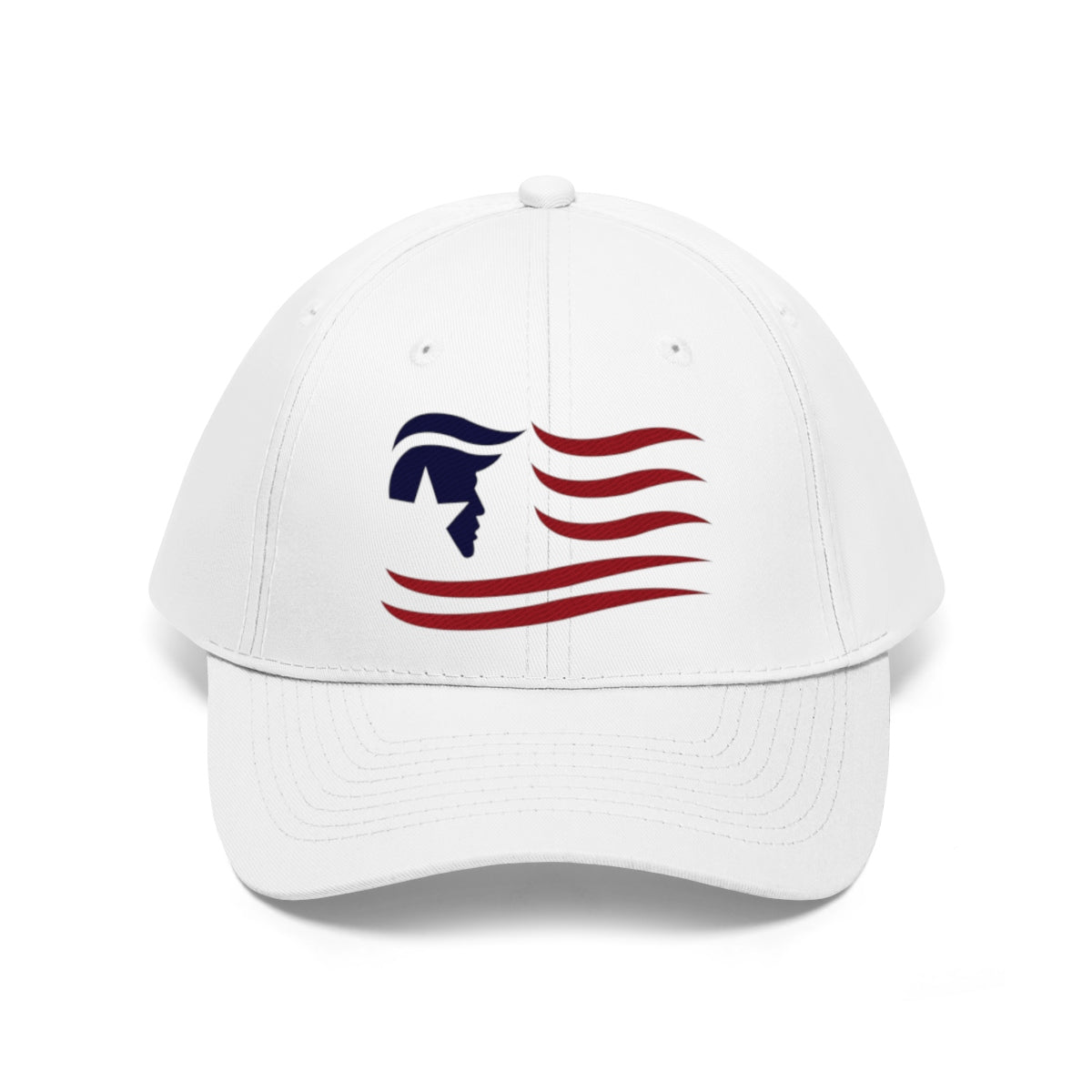American Flag Twill Cap Trump Classic Patriotic Cap featuring a patriotic design with red and blue elements.