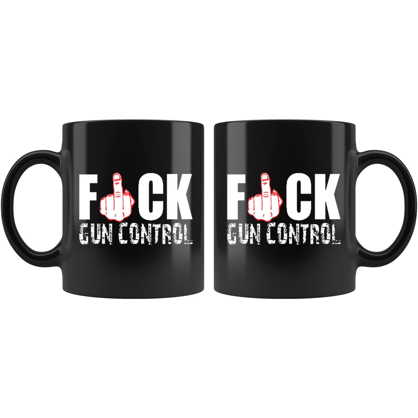 Fuck Gun Control With Red Middle Finger