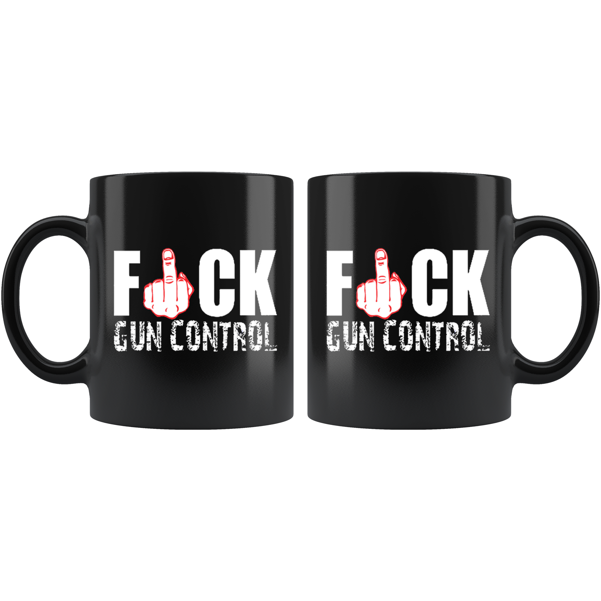 Fuck Gun Control With Red Middle Finger
