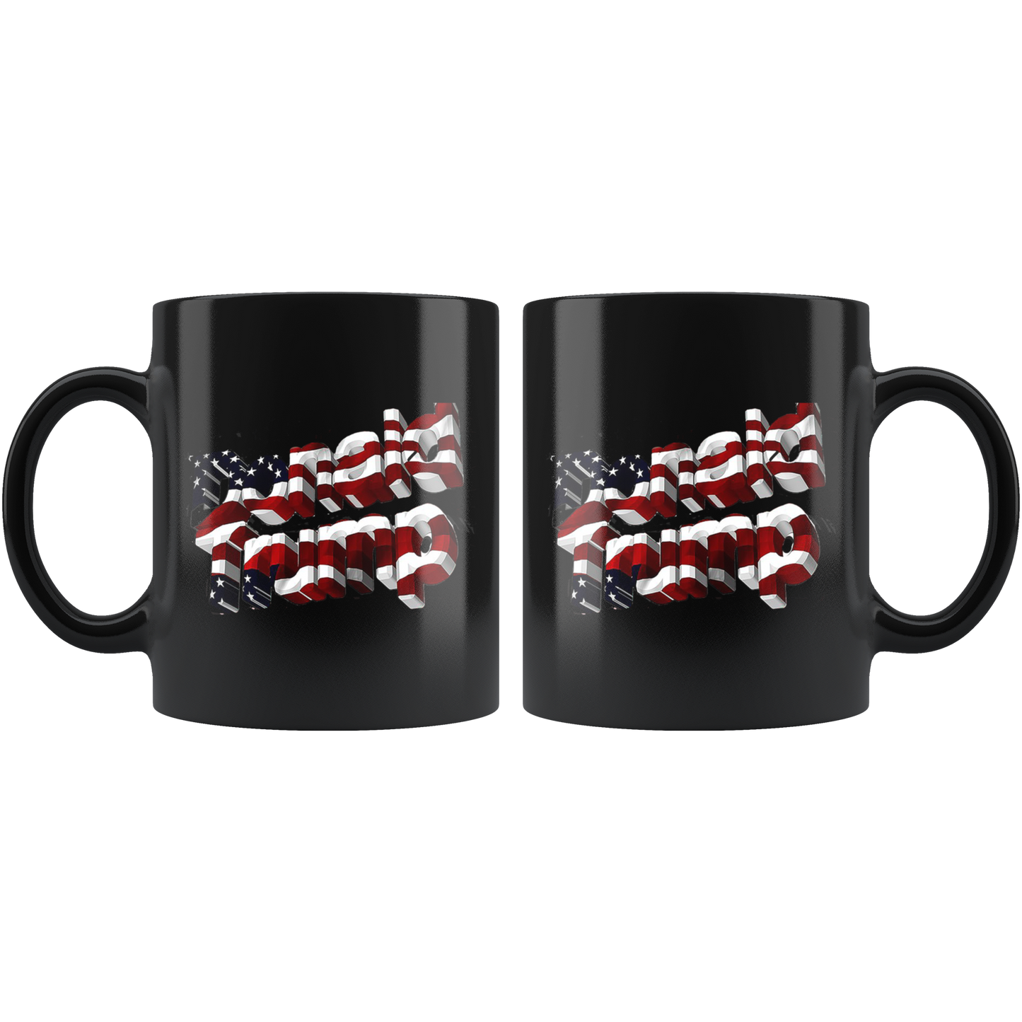 Donald Trump As American Flag Blk