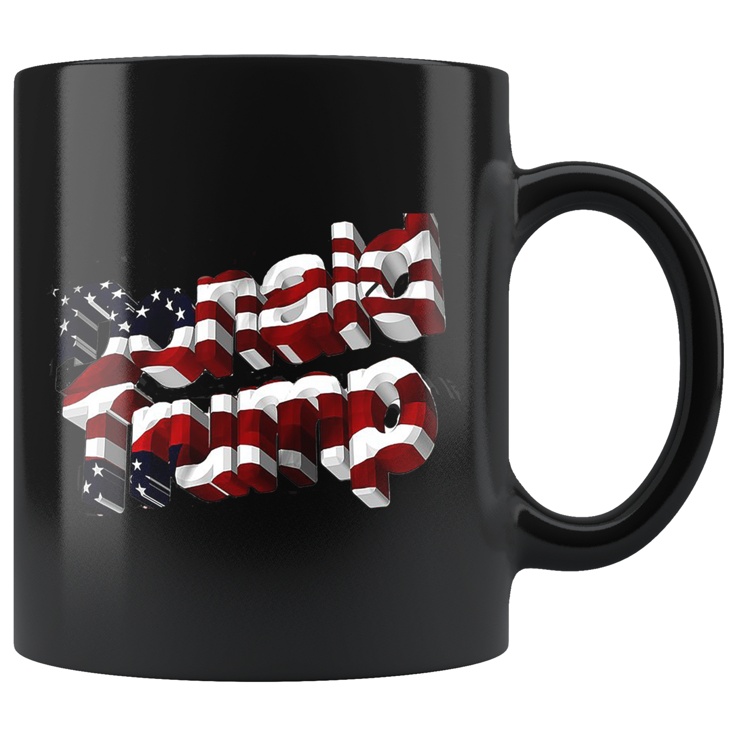 Donald Trump As American Flag Blk