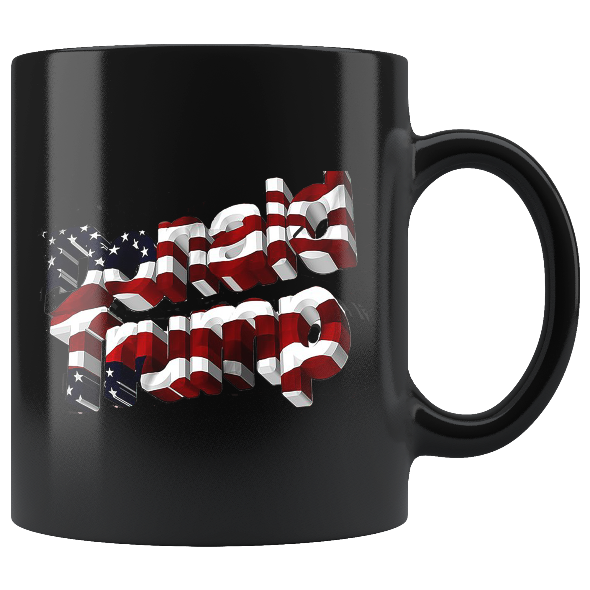 Donald Trump As American Flag Blk