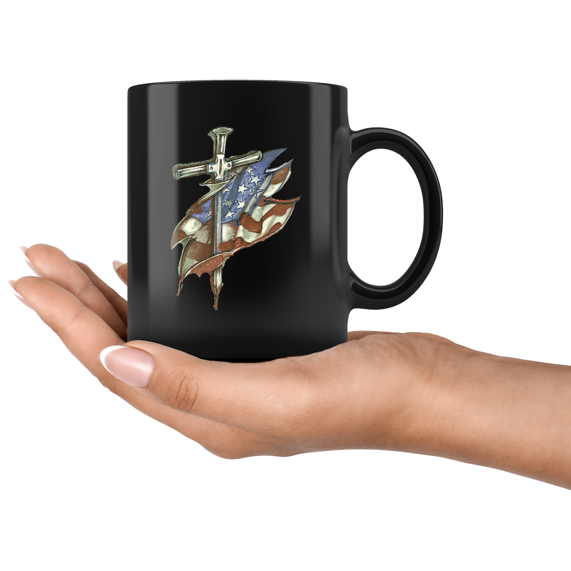 Dagger And American Flag Cup