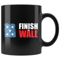 Finish The Wall Ceramic Coffee Mug with blue star design, high gloss premium black finish, perfect for hot and cold beverages.