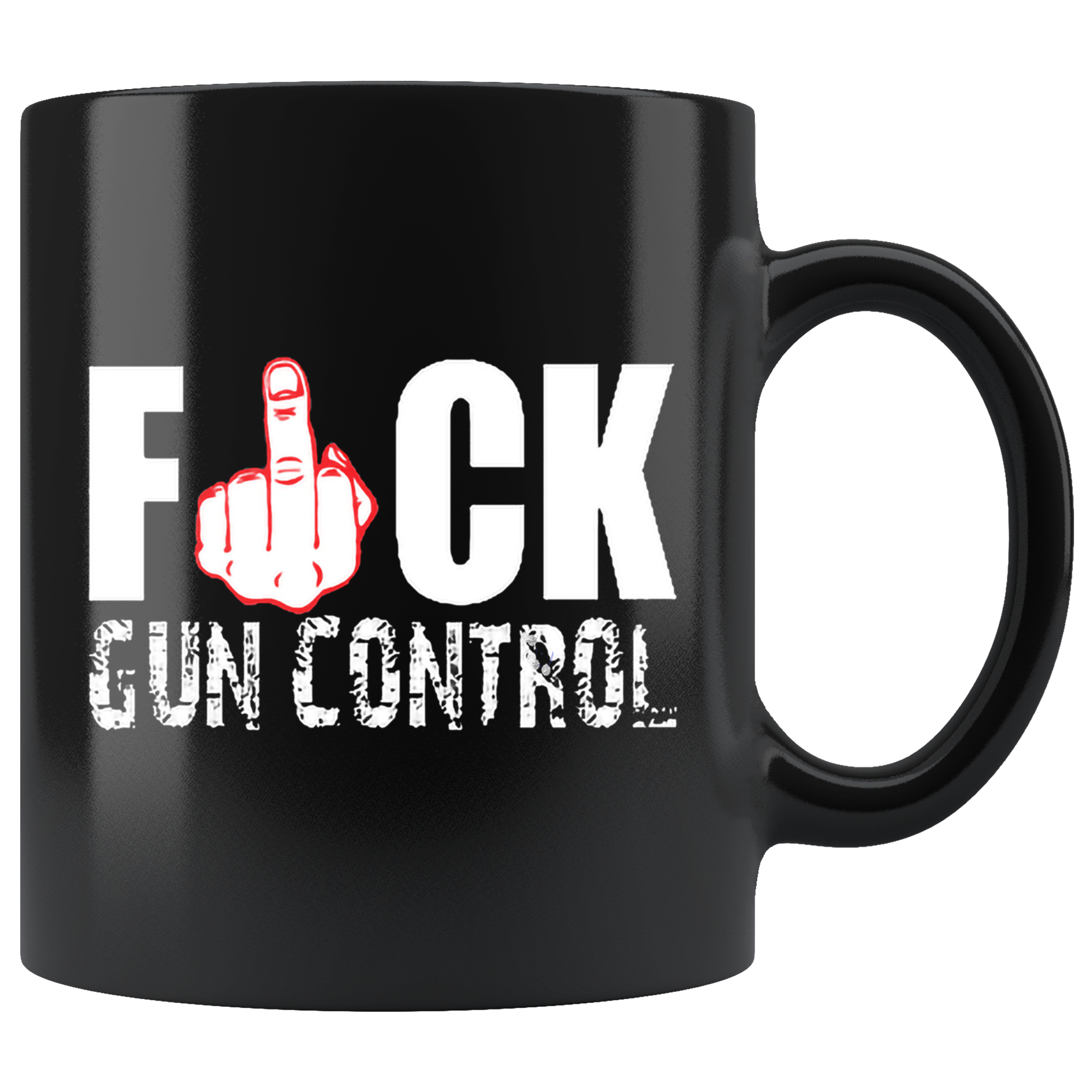 Fuck Gun Control With Red Middle Finger