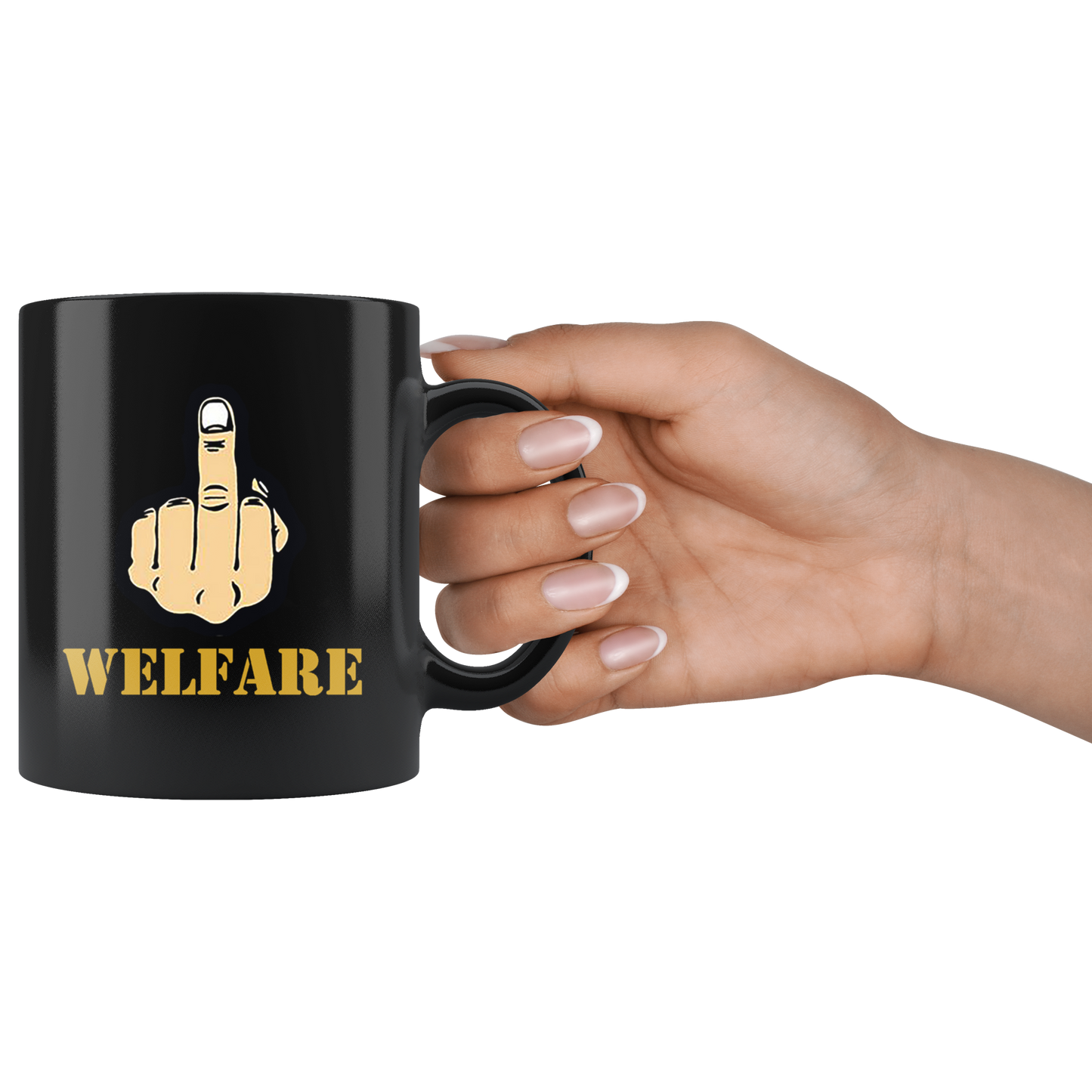 Fuck Welfare With Middle Finger