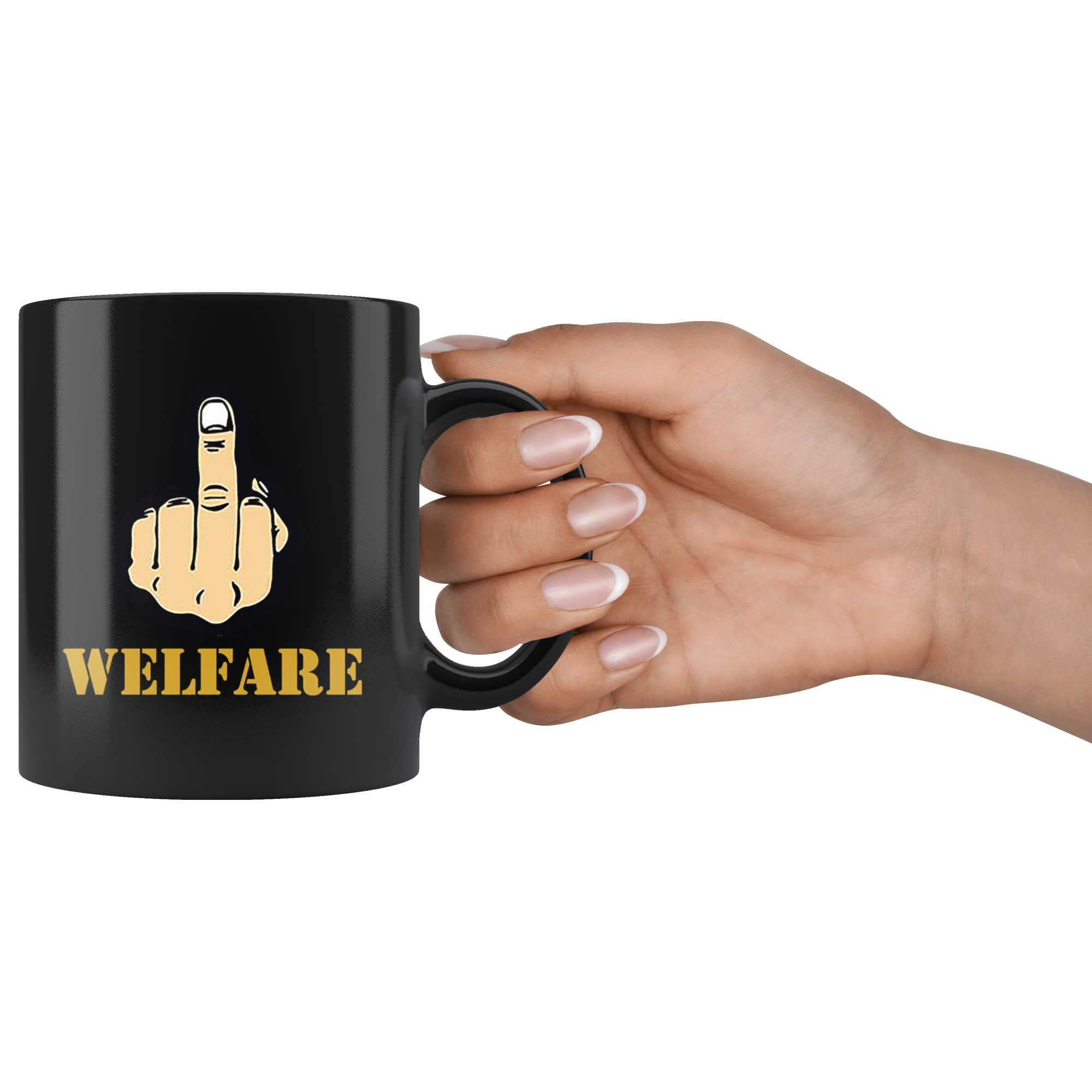 Fuck Welfare With Middle Finger