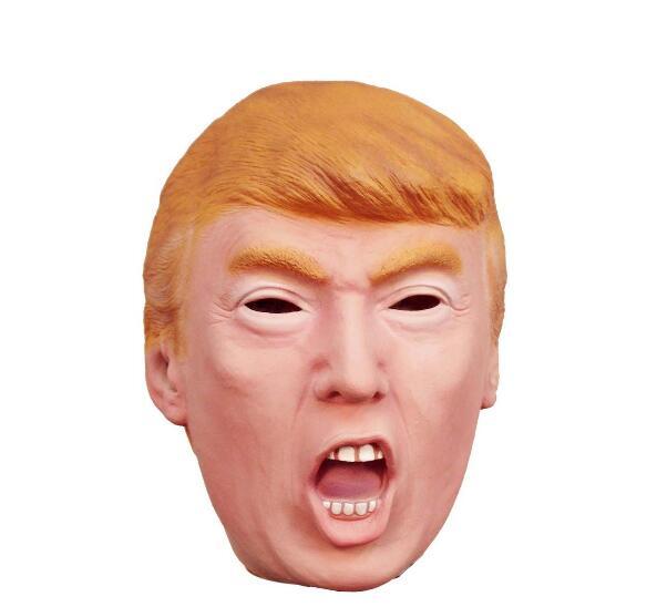 Donald Trump Ride On Me Costume Novelty Toys and Masks mask depicting a facial expression with screaming mouth and orange hair.